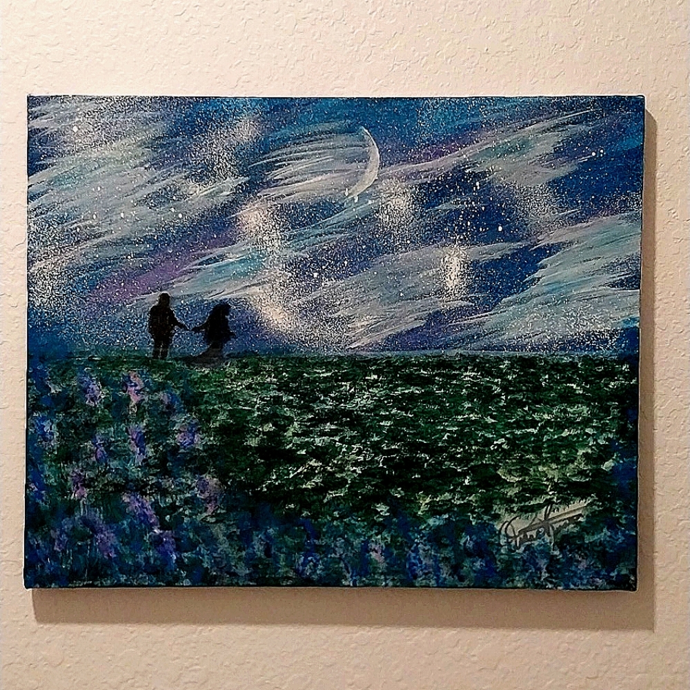 Original Acrylic Canvas Painting...Under The Stars...16 x 20